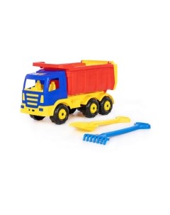 Самосвал игрушечный Полесье Премиум с большими граблями и лопаткой / 9851