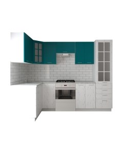 Кухонный гарнитур Артём-Мебель София СН-114 со стеклом МДФ 1.4x2.7 Артём-мебель