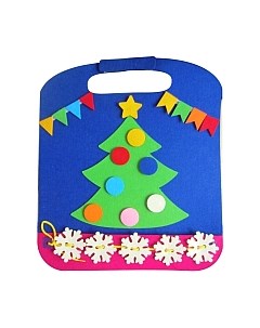 Развивающий игровой набор Коврик-игралка в дорогу Елка / Ф012 Smile decor