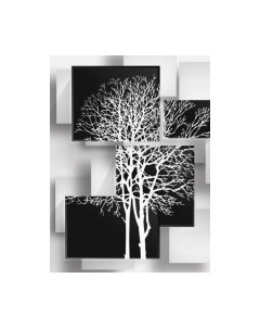 Фотообои листовые ФабрикаФресок 3D Абстракция Дерево Инь-Янь / 932270 Фабрикафресок