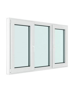 Окно ПВХ Rehau Roto NX Поворотно-откидное 2 створки по краям 3 стекла