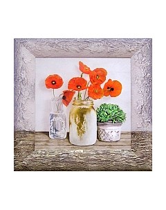Картина Декарт Алые маки в вазе 8Л0971