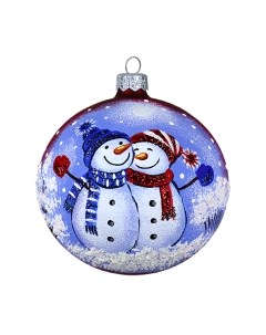 Шар новогодний Декарт Пара снеговиков 8Ш0091