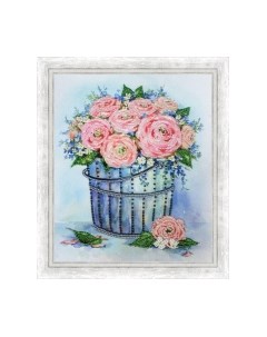 Набор для вышивания Розы в ведерке / РТ-166 Золотое руно
