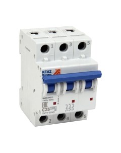 Выключатель автоматический КЭАЗ 3P C 25А 6кА OptiDin BM63-3C25-УХЛ3 / 260794 Кэаз