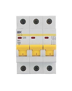 Выключатель автоматический IEK ВА 47-29 3Р 25А 4.5кА С Iek