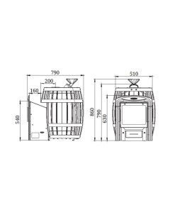 Печь-каменка ТМФ Саяны II Inox Витра ЗК 36003 Тмф
