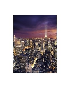 Фотообои листовые ФабрикаФресок Яркие Небоскребы Ночного Нью-Йорка / 1132270 Фабрикафресок