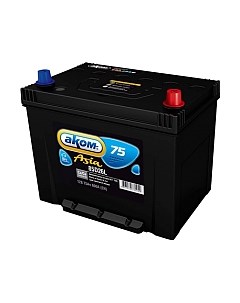 Автомобильный аккумулятор AKOM 6CT-75VL Asia Akom