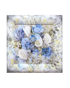 Картина Декарт Абстракция белые и синие розы-1 8Л3050