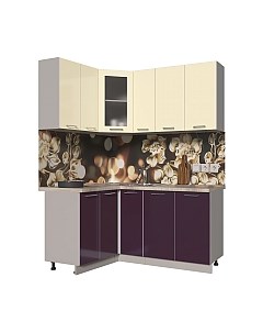 Кухонный гарнитур Интерлиния Мила Пластик 1.2x1.7