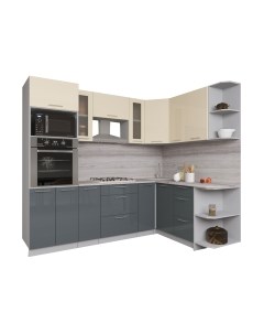 Кухонный гарнитур Интерлиния Мила Gloss 1.68x2.4 правая
