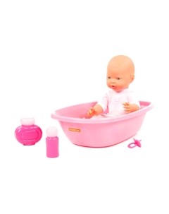 Пупс с аксессуарами Полесье Веселый с соской и набором для купания / 86778