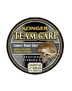 Леска монофильная Team Carp Camou Dark Grey 0.25мм 1000м / 236001025 Konger