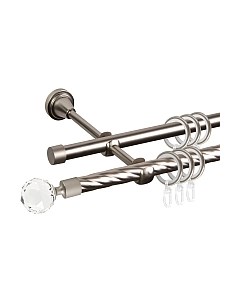 Карниз для штор АС ФОРОС Grace D16K/16Г + наконечники Кристалл Ас форос
