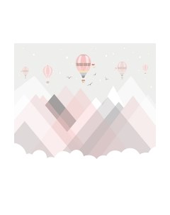 Фотообои листовые Vimala Розовые горы с шарами