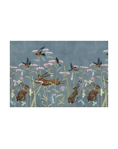 Фотообои листовые ФабрикаФресок Зайцы в цветах Афреска / 564270 Фабрикафресок