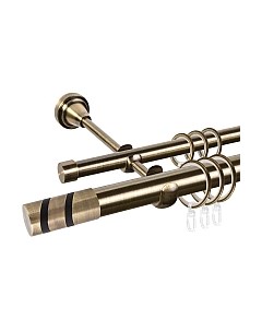 Карниз для штор АС ФОРОС Grace D25Г/16Г составной + наконечники Изольда черный Ас форос