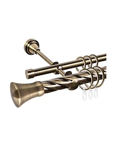 Карниз для штор АС ФОРОС Grace D25К/16Г составной + наконечники Монако Ас форос