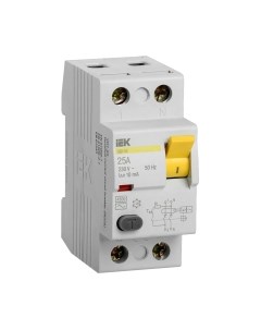 Дифференциальный автомат IEK ВД1-63 2Р 25А 10мА / MDV10-2-025-010 Iek