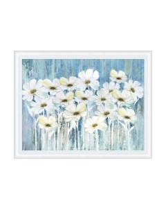 Картина Декарт Белые цветы на голубом 8Л3450