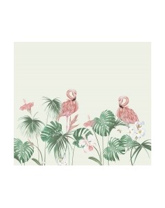 Фотообои листовые Vimala Фламинго и листья
