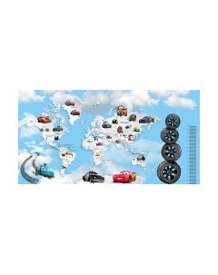 Фотообои листовые Citydecor Superhero Молния МакКвин карта мира с ростомером 6
