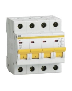 Выключатель автоматический IEK ВА 47-29 40А 4P 4.5кА С / MVA20-4-040-C Iek