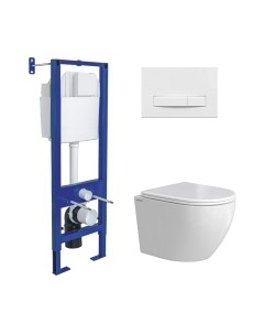 Унитаз подвесной с инсталляцией Berges Okus Rimless / 043394