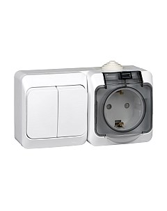 Блок выключатель+розетка Systeme (Schneider) Electric Этюд BPA16-242B Systeme (schneider) electric