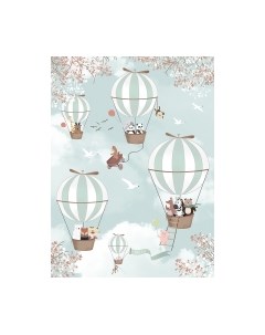 Фотообои листовые Vimala Зверята на шарах