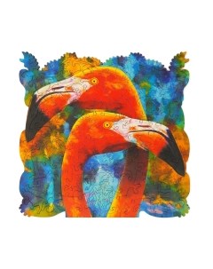 Пазл Нескучные игры Фламинго. Фигурный деревянный пазл / 8388