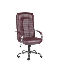 Кресло офисное Деловая обстановка Атлант Хром кожа люкс