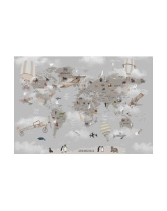 Фотообои листовые Citydecor Карта мира на английском 1