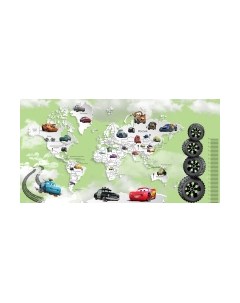 Фотообои листовые Citydecor Superhero Молния МакКвин карта мира с ростомером 7