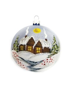 Шар новогодний Декарт Зимняя деревня 8Ш0036