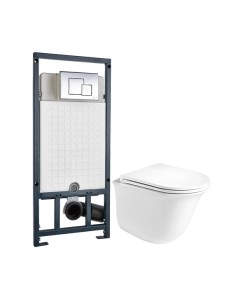 Унитаз подвесной с инсталляцией WeltWasser Telbach 004 GL-WT + Marberg 507 SE Weltwasser