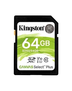 Карта памяти Kingston Canvas Select Plus 100R SDXC Class10 UHS-I U1 V10 64GB