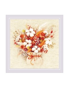 Набор для вышивания Букет с лагурусом и хлопком / 1913 Риолис