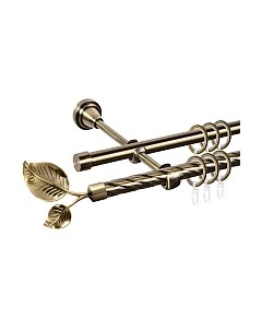 Карниз для штор АС ФОРОС Grace D16K/16Г составной + наконечники Лист большой Ас форос