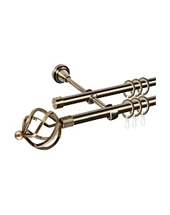 Карниз для штор АС ФОРОС Grace D16Г/16Г составной + наконечники Булава Ас форос