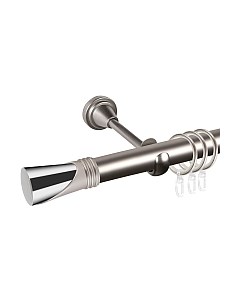 Карниз для штор АС ФОРОС Grace D25Г составной + наконечники Вега хром Ас форос