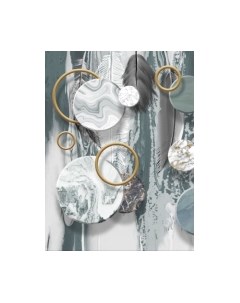 Фотообои листовые ФабрикаФресок Перья и мраморные круги / 922270 Фабрикафресок