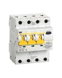 Дифференциальный автомат IEK АВДТ 34 C32 30мА / MAD22-6-032-C-30 Iek