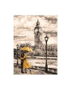 Фотообои листовые ФабрикаФресок Живопись. Акварельный Лондон. Бигбен / 1182270 Фабрикафресок