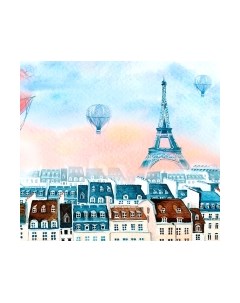 Фотообои листовые ФабрикаФресок Живопись. Акварельный Разноцветный Париж / 1163270 Фабрикафресок