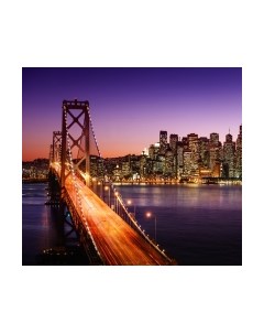 Фотообои листовые ФабрикаФресок Бруклинский Мост. Ночной Нью-Йорк / 1113270 Фабрикафресок