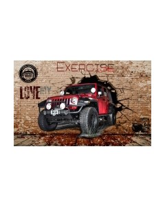 Фотообои листовые ФабрикаФресок Джип. Jeep. Внедорожник из Стены. Для Гаража / 1071160 Фабрикафресок