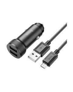 Зарядное устройство автомобильное Hoco Z49 + кабель Micro