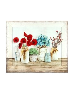 Картина Декарт Вазы красными цветами 8Л0862